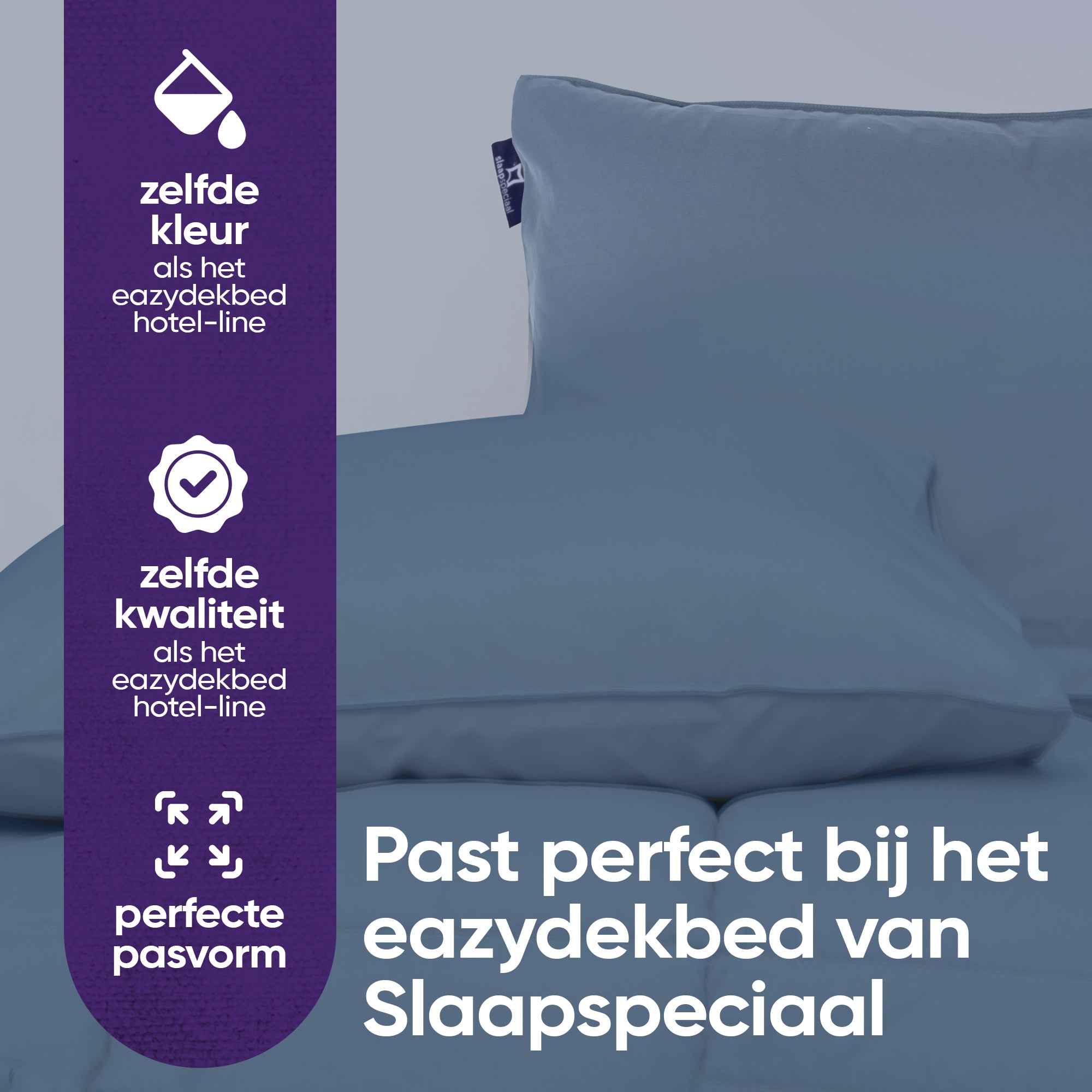 eazydekbed® Kussensloop - Grijs - 60x70 cm - 2 Stuks