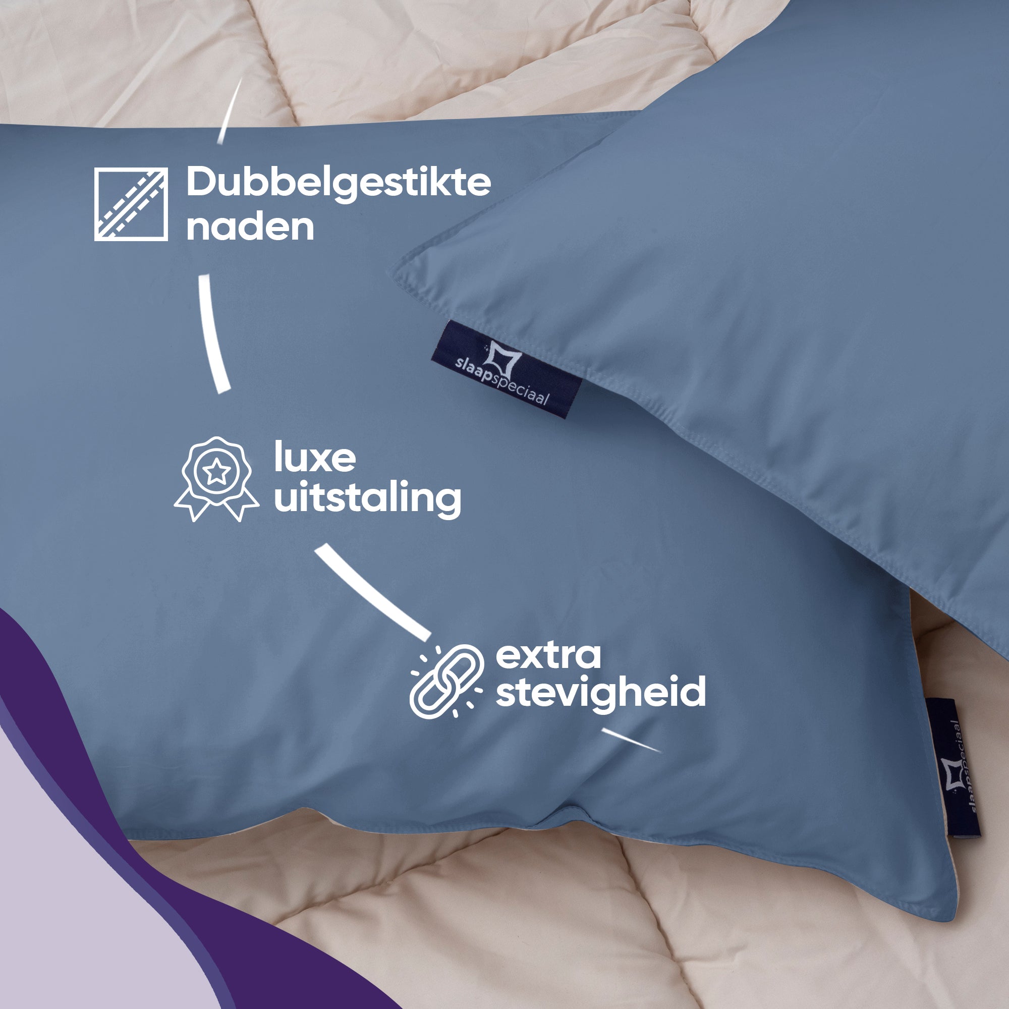 eazydekbed® Kussensloop - Grijs - 60x70 cm - 2 Stuks
