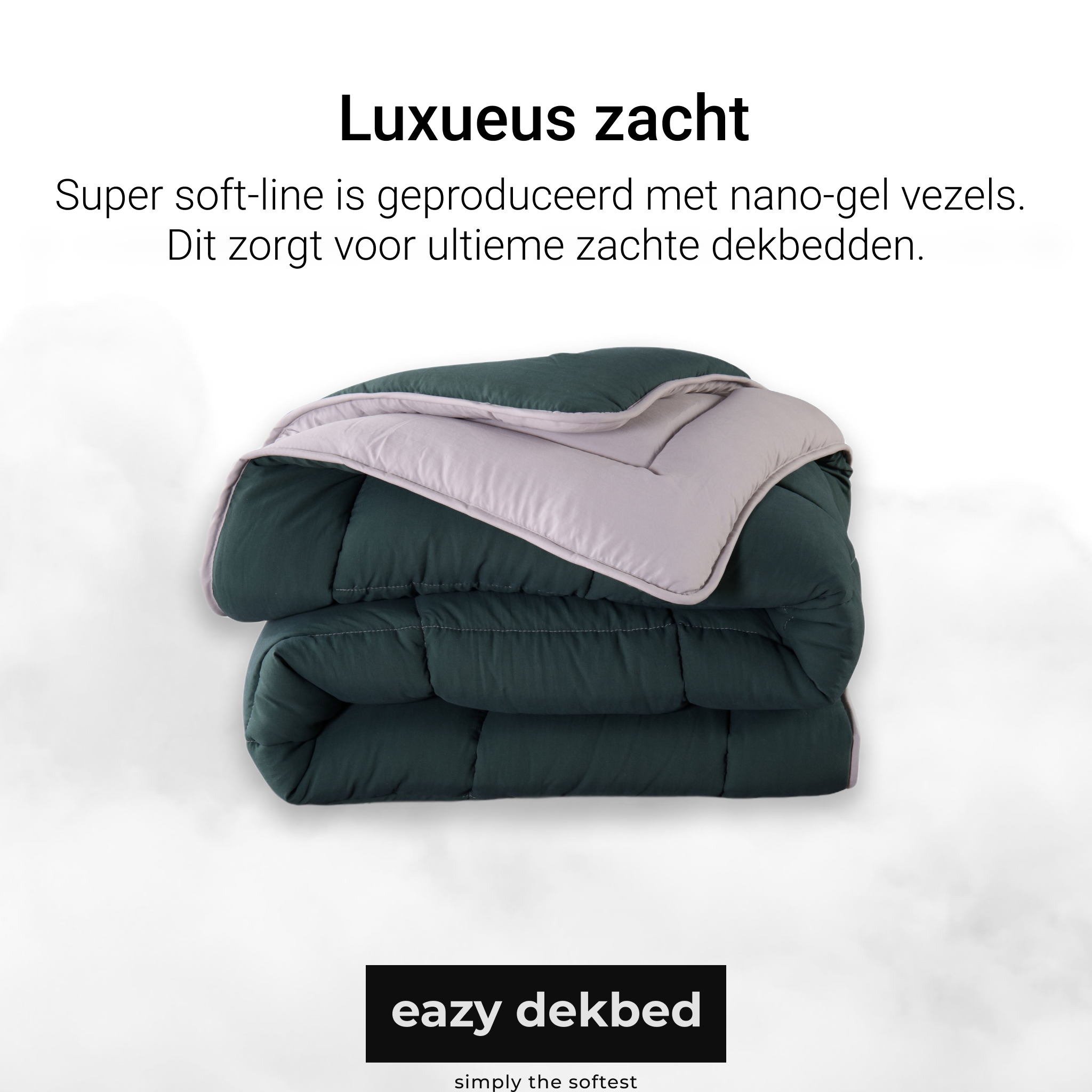 eazydekbed® – Grün/Grau – Ohne Bezug & Waschbar – Für das ganze Jahr