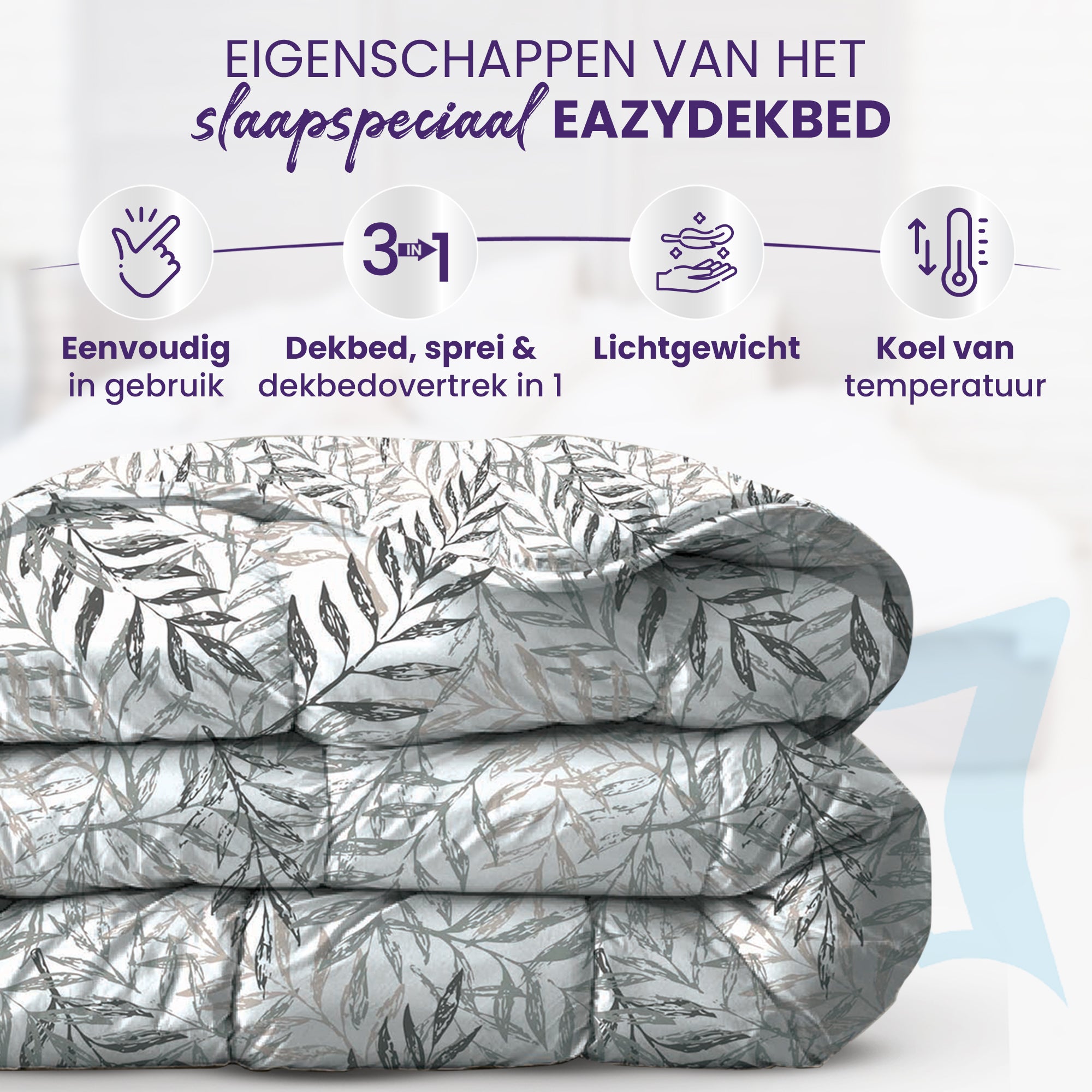 eazydekbed® - Zomerdekbed - Bloomy + GRATIS kussenslopen
