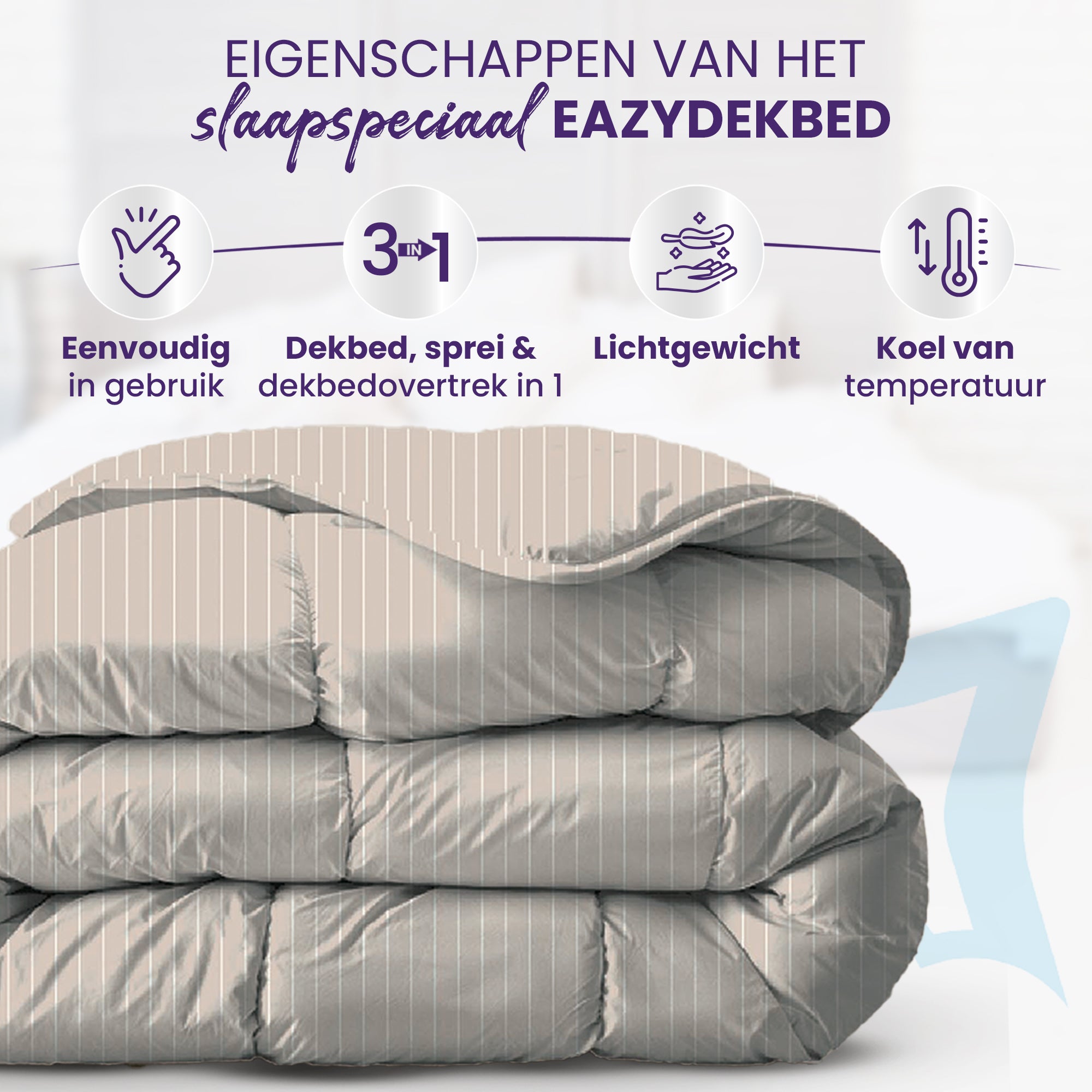 eazydekbed® - Zomerdekbed - Vivian + GRATIS kussenslopen
