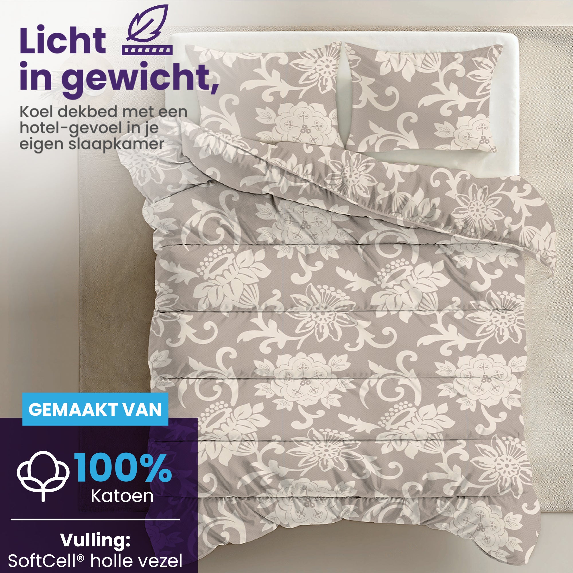 eazydekbed® - Zomerdekbed - Marme + GRATIS kussenslopen