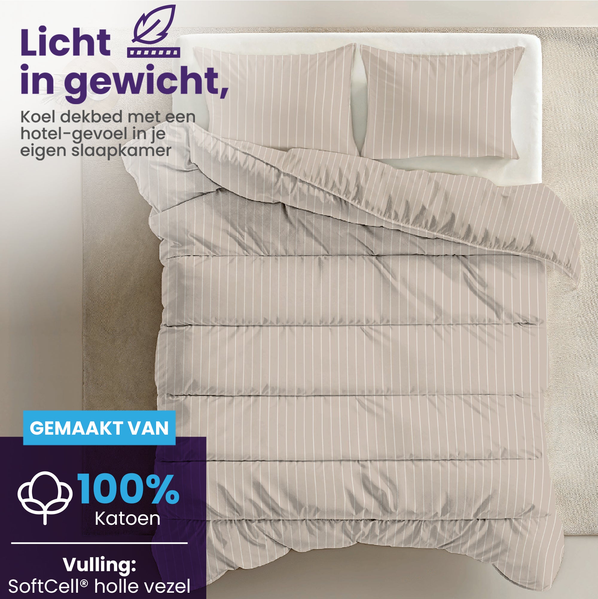 eazydekbed® - Zomerdekbed - Vivian + GRATIS kussenslopen