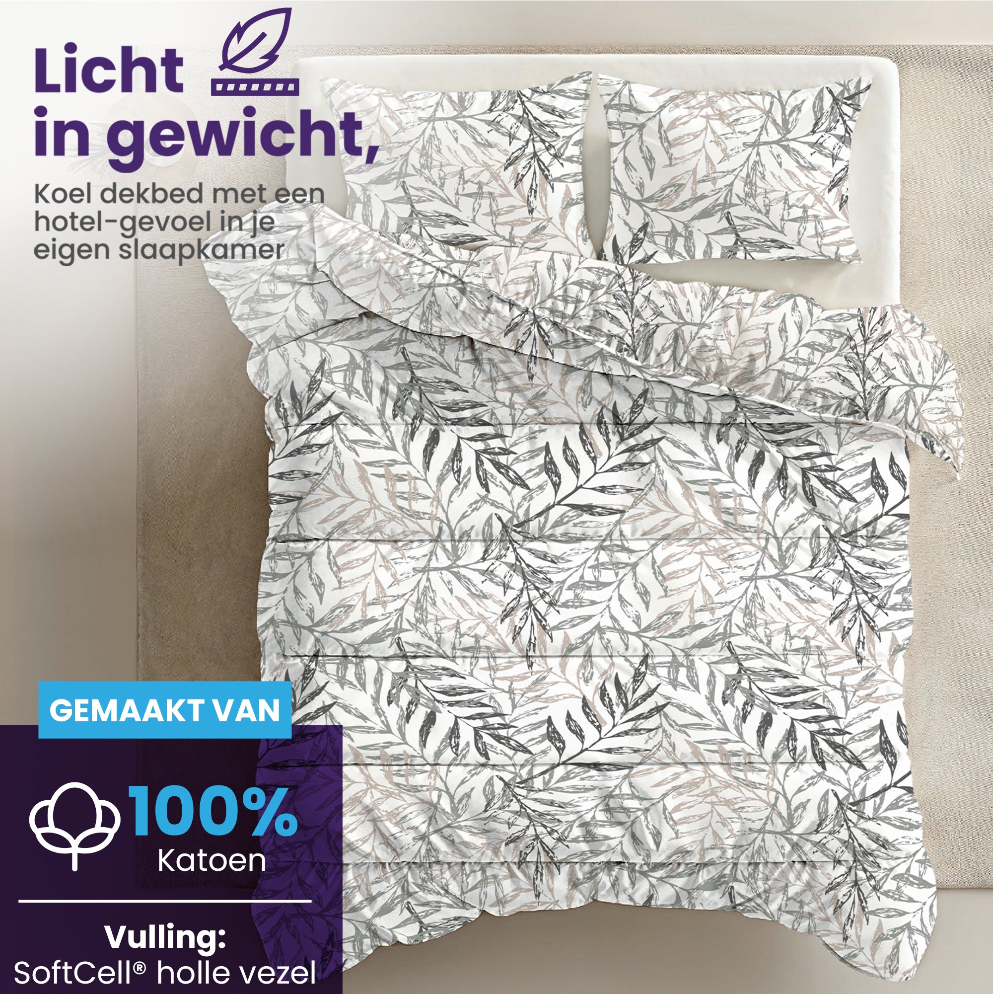 eazydekbed® - Zomerdekbed - Bloomy + GRATIS kussenslopen