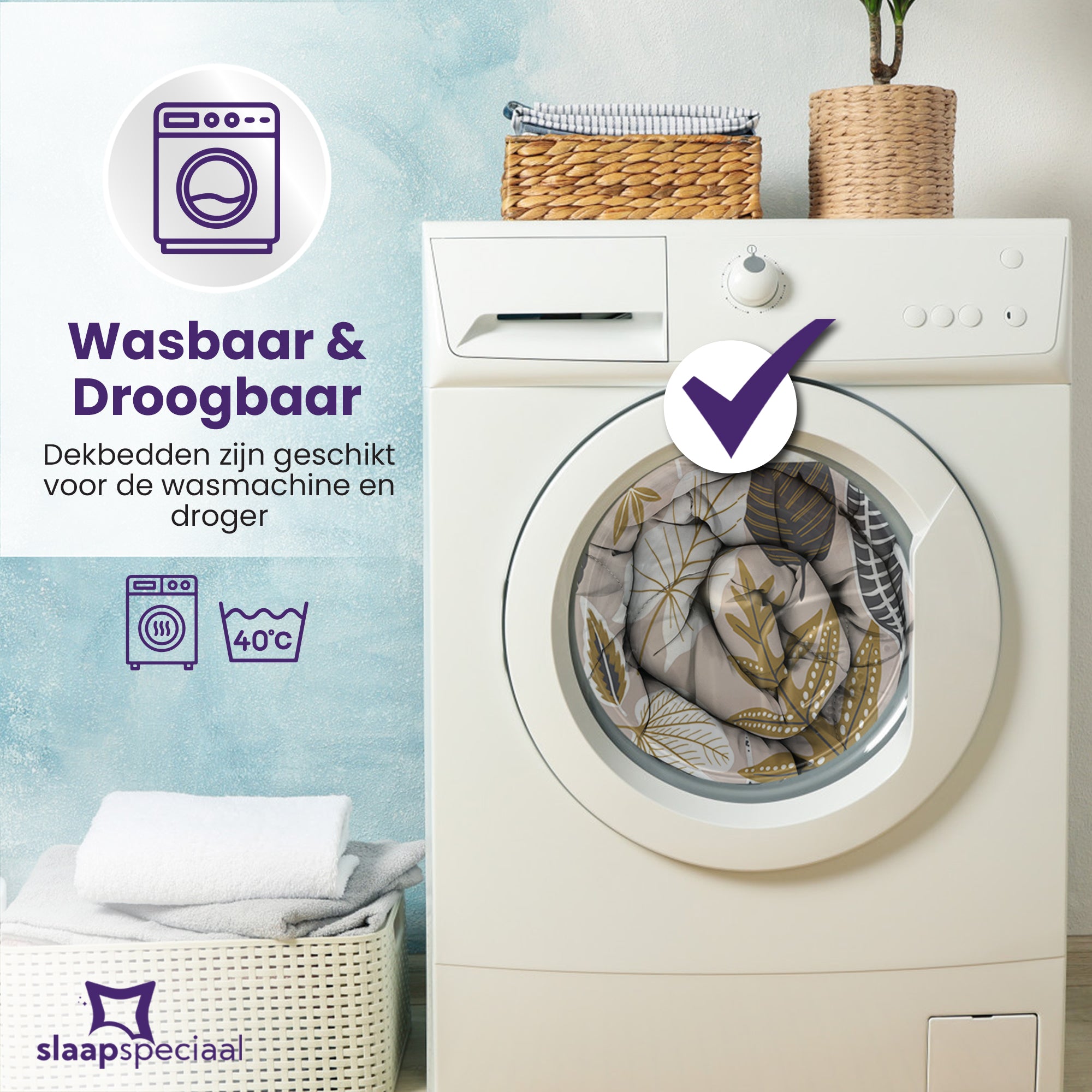 eazydekbed® – Zomerdekbed Katoen – Lotte – Hoesloos & Wasbaar + GRATIS kussenslopen