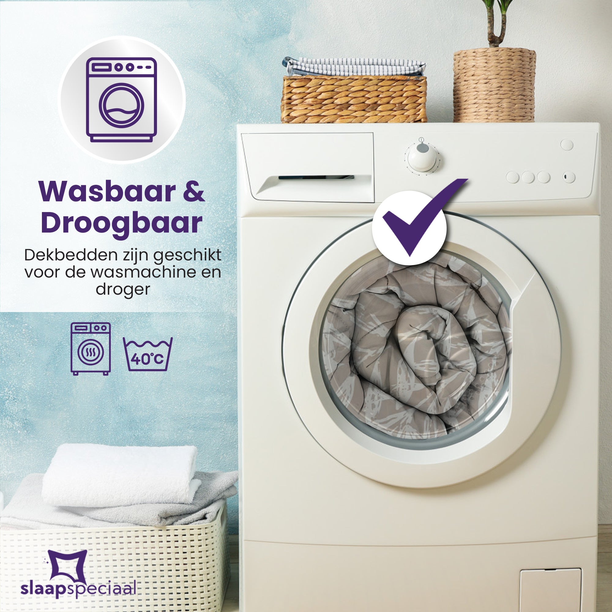eazydekbed® – Zomerdekbed Katoen – Zafra –  Hoesloos & Wasbaar + GRATIS kussenslopen