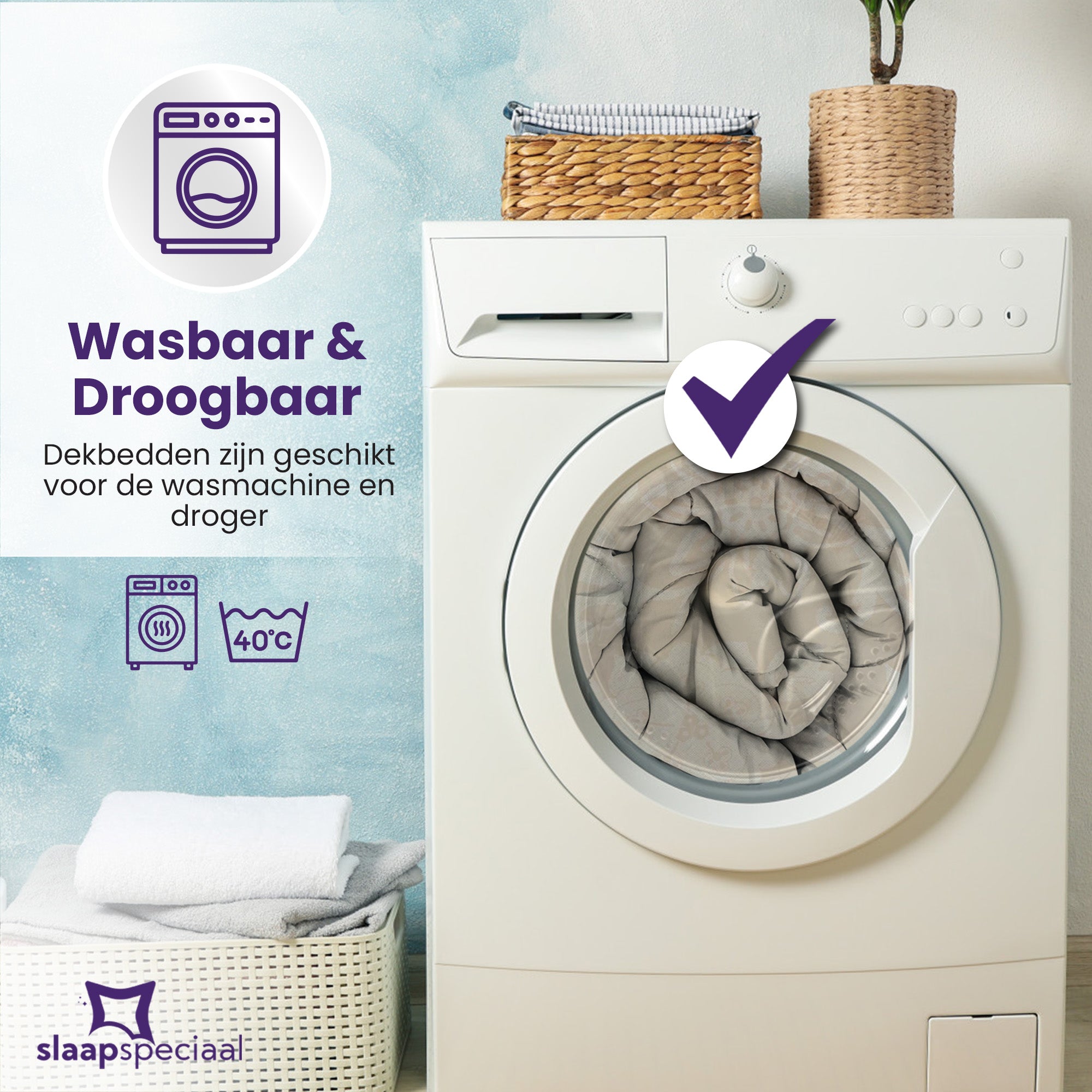 eazydekbed® – Zomerdekbed Katoen – Charli – Hoesloos & Wasbaar + GRATIS kussenslopen