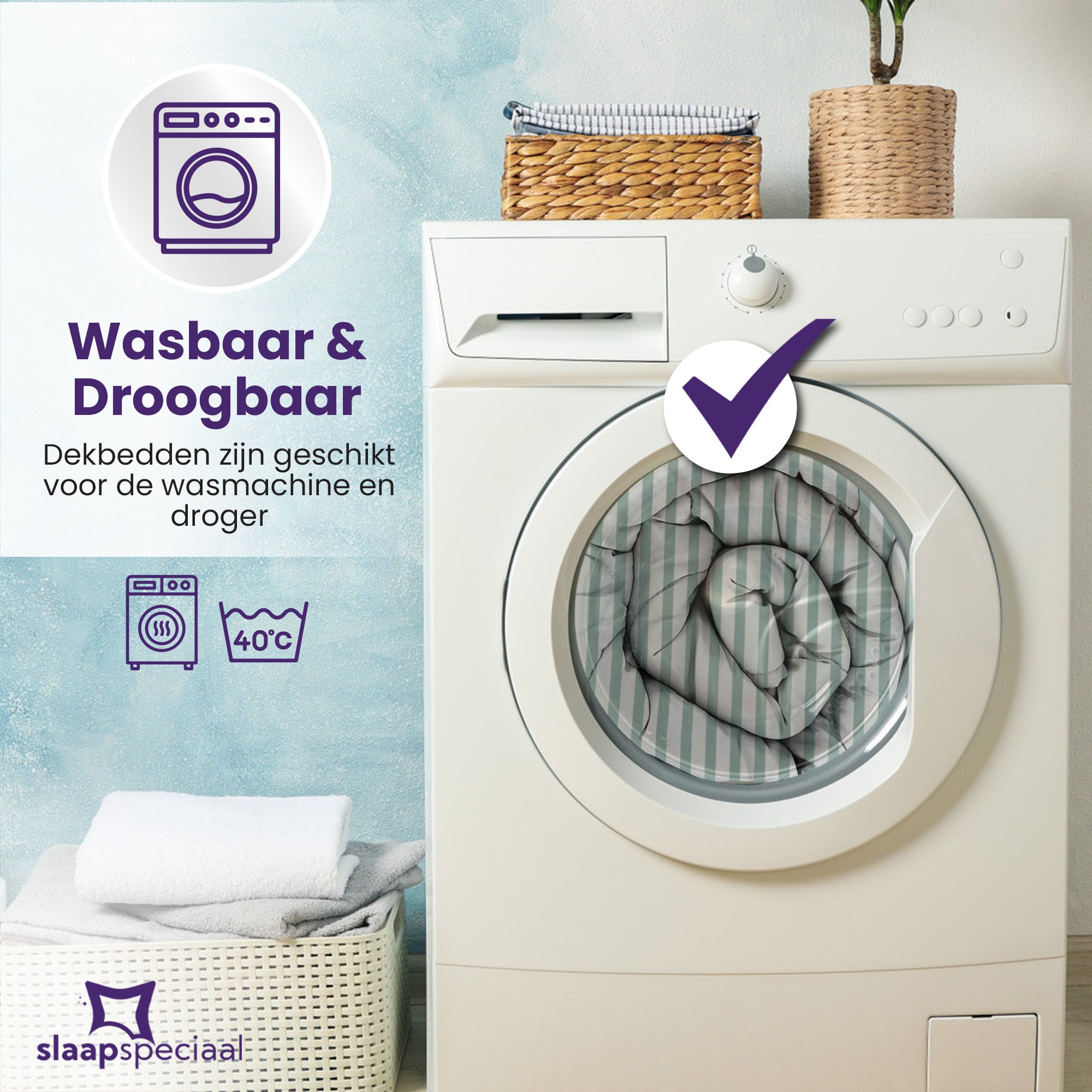 eazydekbed® – Zomerdekbed Katoen – Brio – Hoesloos & Wasbaar + GRATIS kussenslopen