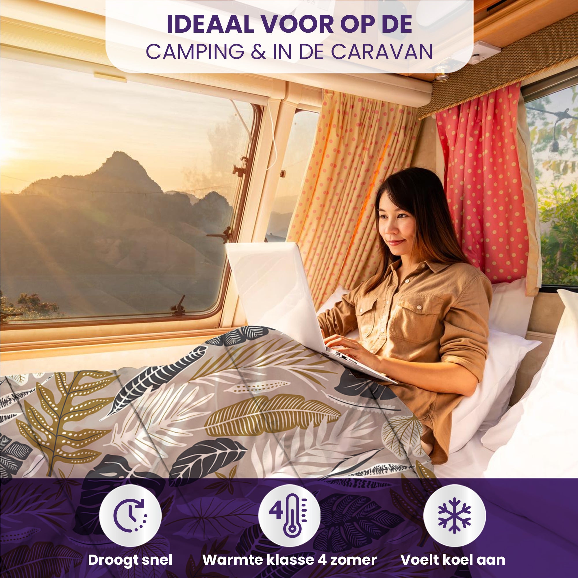 eazydekbed® – Zomerdekbed Katoen – Lotte – Hoesloos & Wasbaar + GRATIS kussenslopen
