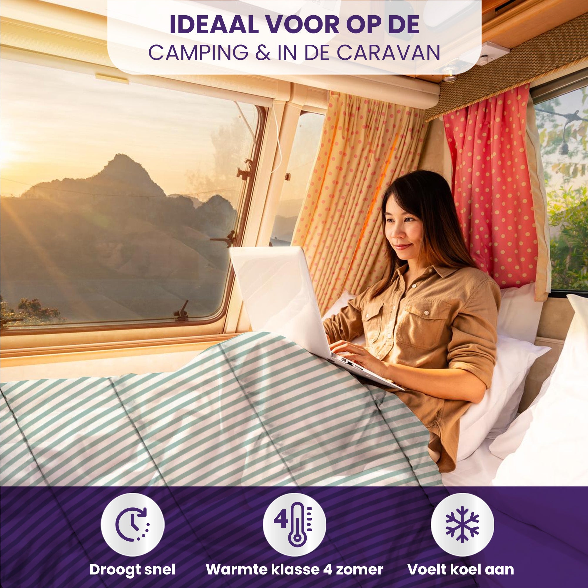 eazydekbed® – Zomerdekbed Katoen – Brio – Hoesloos & Wasbaar + GRATIS kussenslopen