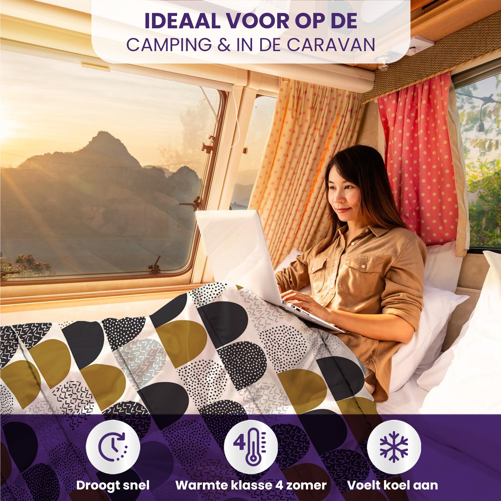 eazydekbed® – Zomerdekbed Katoen – Iglo – Hoesloos & Wasbaar + GRATIS kussenslopen