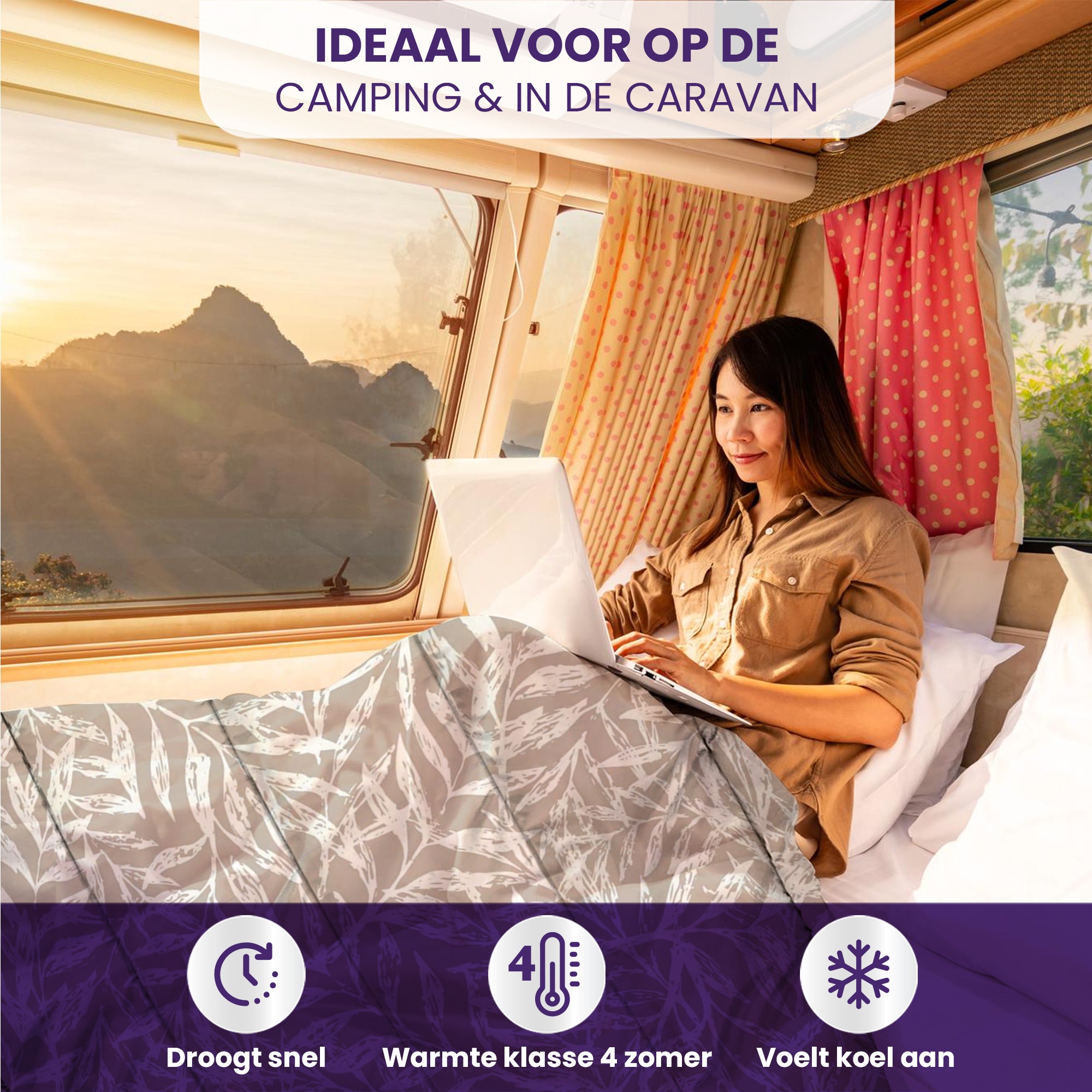 eazydekbed® – Zomerdekbed Katoen – Zafra –  Hoesloos & Wasbaar + GRATIS kussenslopen
