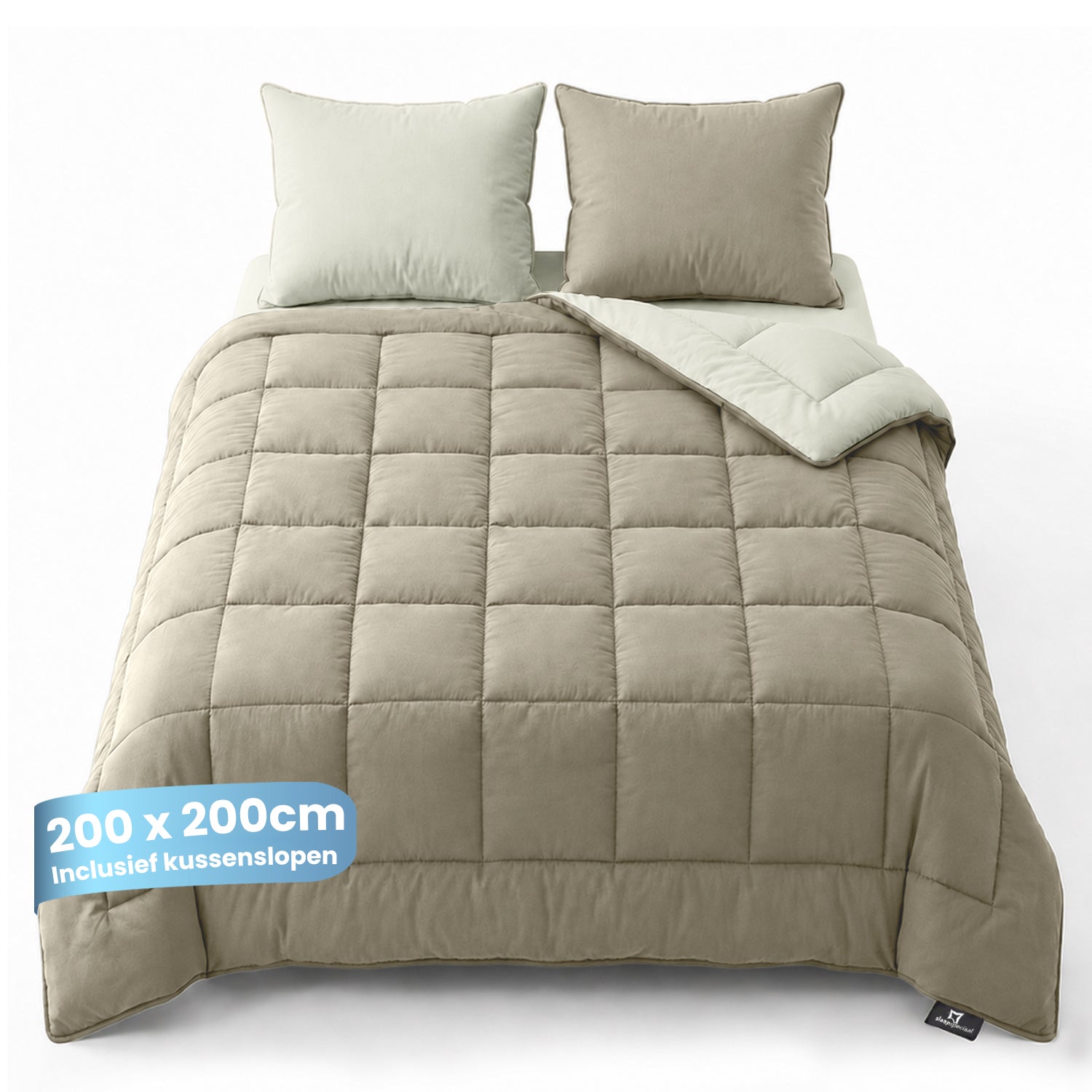 eazydekbed® - All-year - Ivoor/Taupe + Kussenslopen