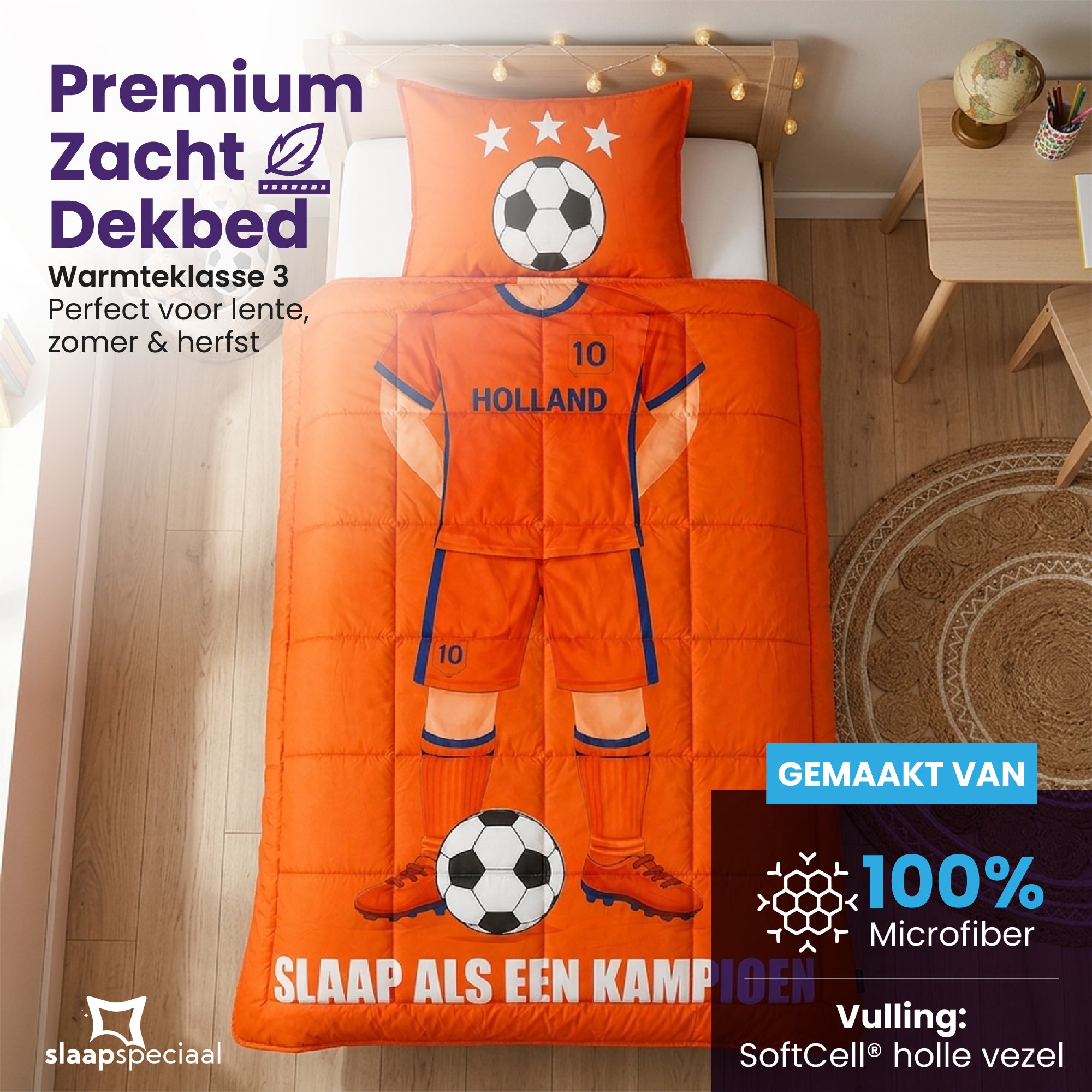 eazydekbed WK-editie – Slaap als een kampioen 140x200 cm – Inclusief Kussensloop