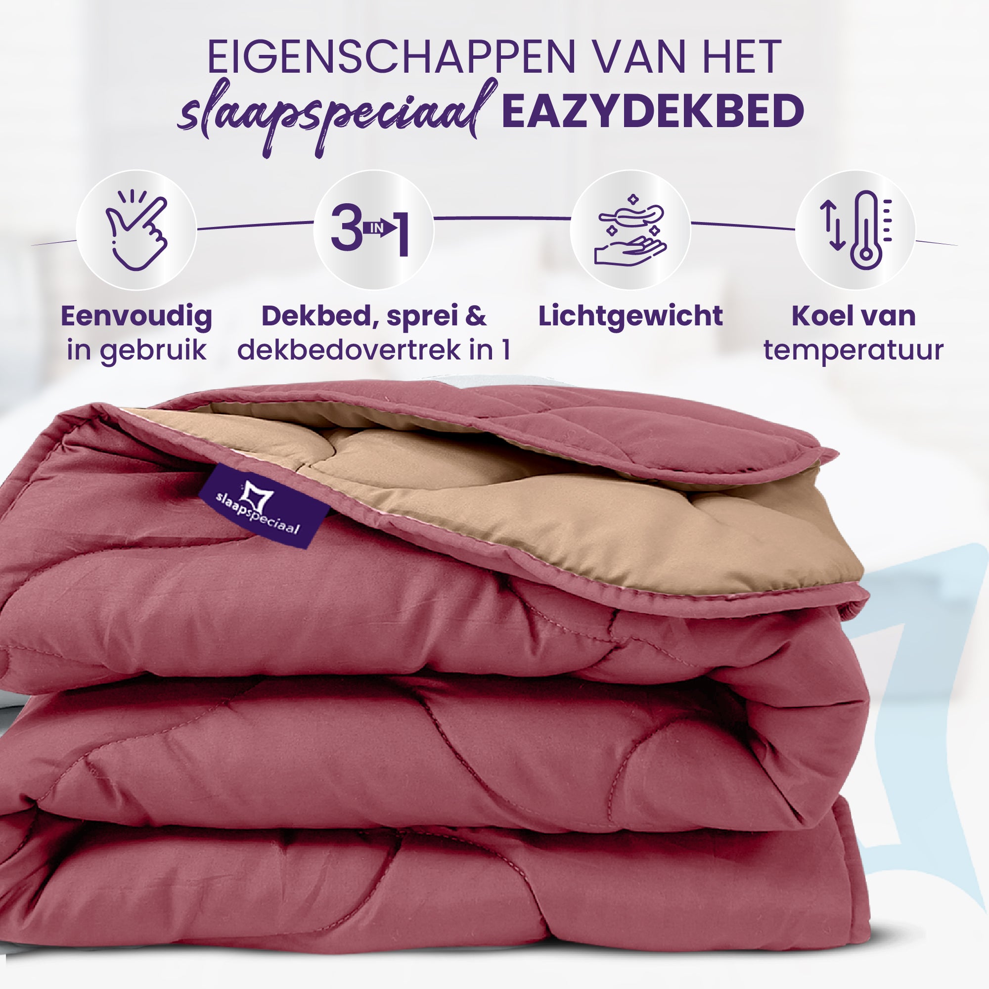 eazydekbed® - Zomerdekbed - Rose/Taupe