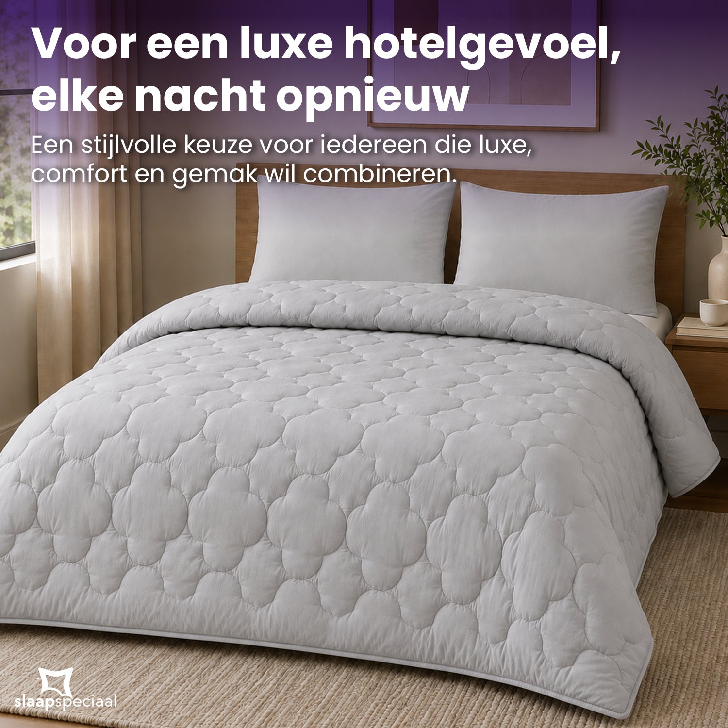 eazydekbed® - All-year - Prestige Grijs + Kussenslopen - 100% Katoen