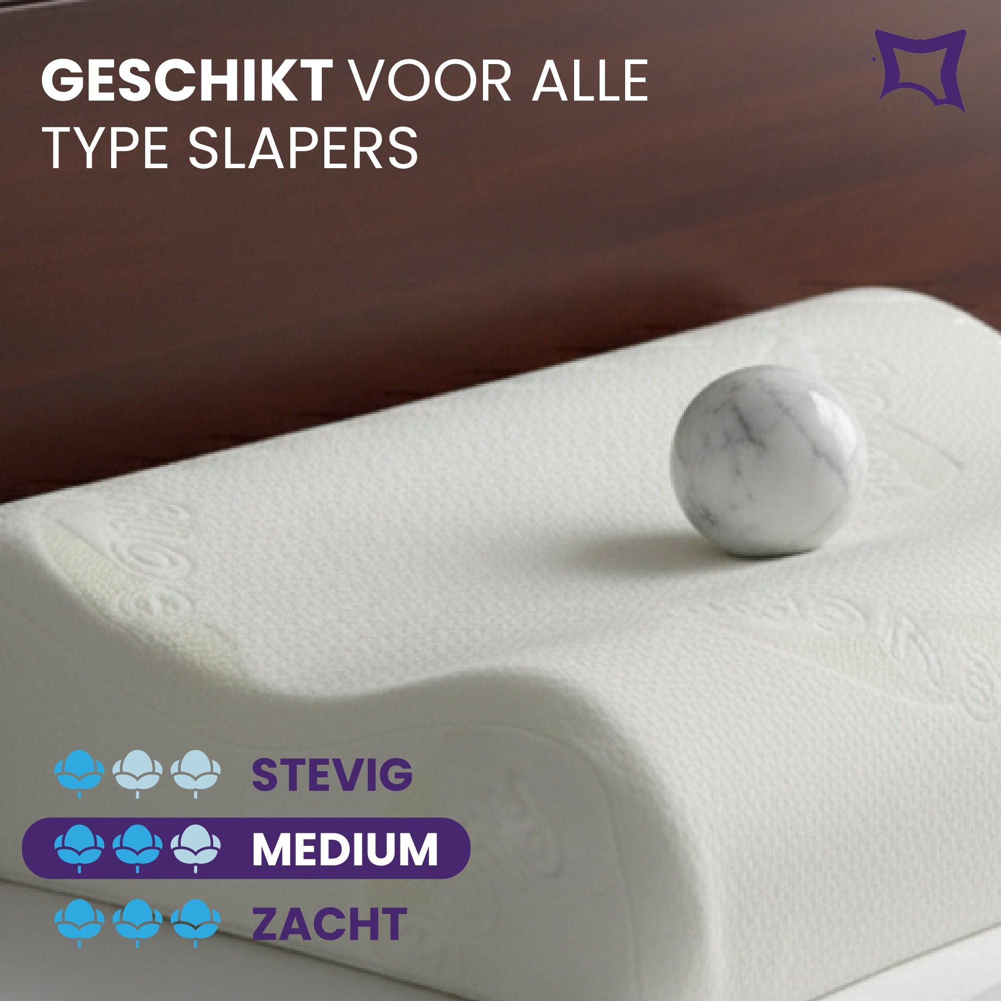 Slaapspeciaal Aloe Vera Hoofdkussen - 60x40x14/12 cm - Nekkussen - Traagschuim