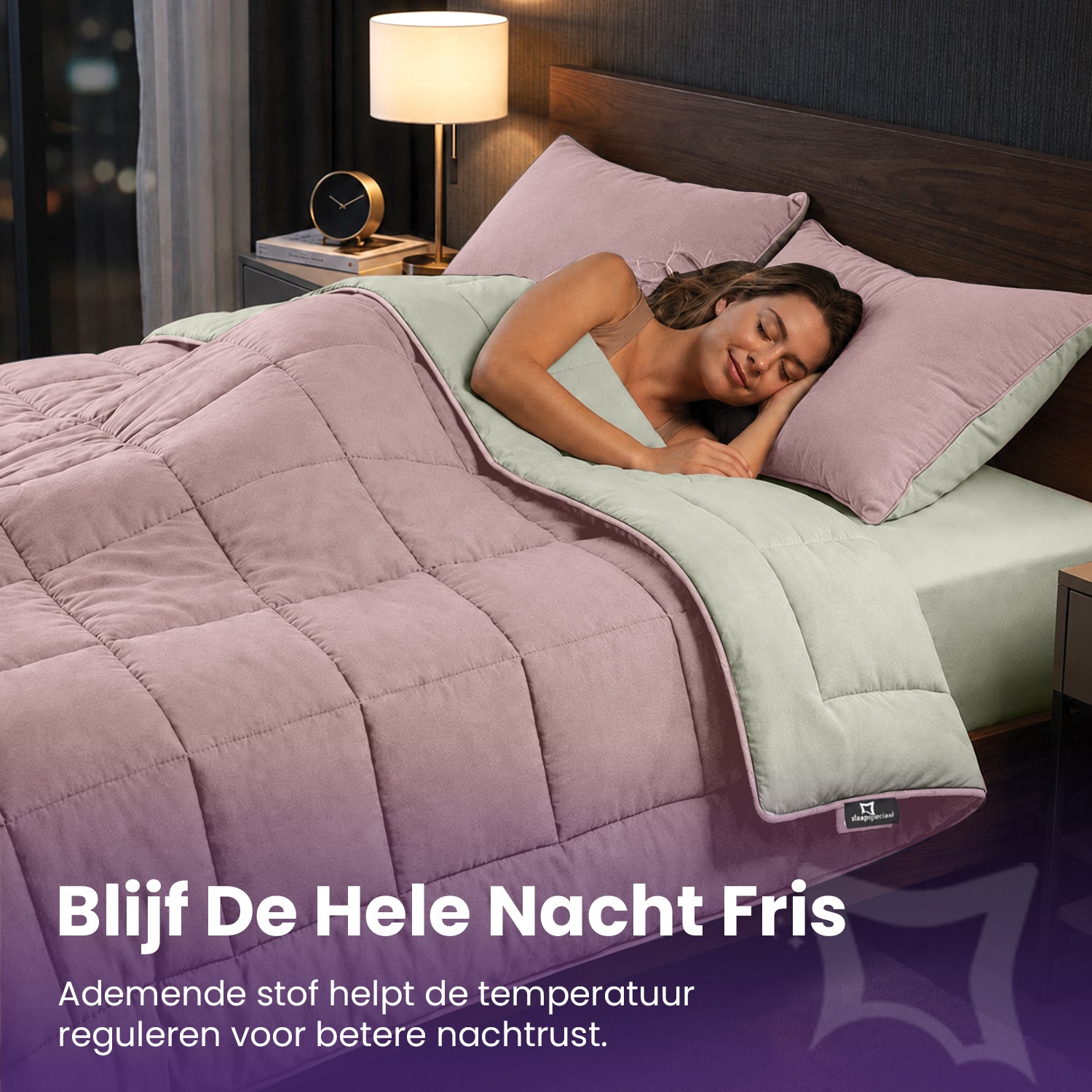 eazydekbed® - All-year - Roze/Ivoor + Kussenslopen
