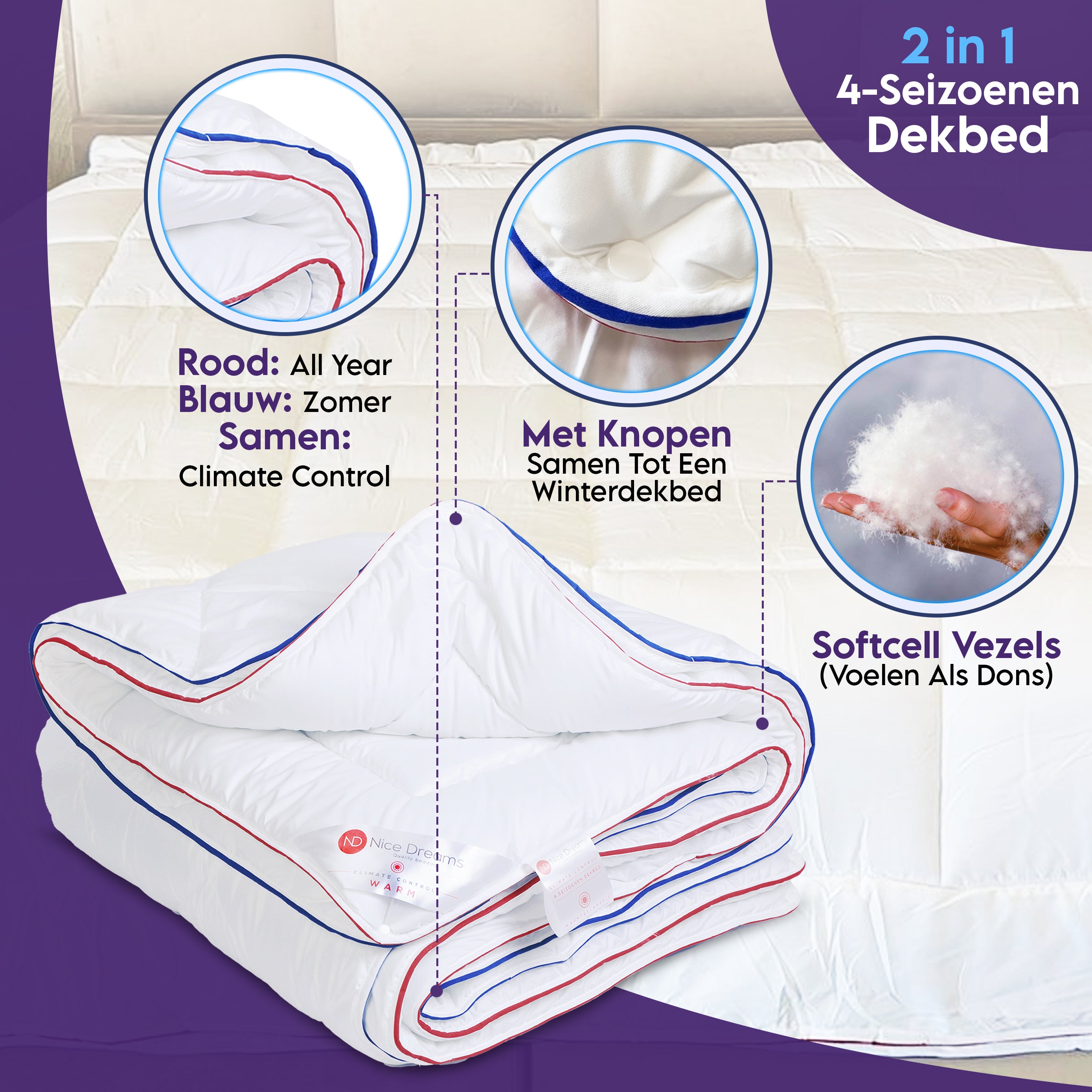 Slaapspeciaal - Climate Control Series - Dekbed - 4 Seizoenen Dekbed