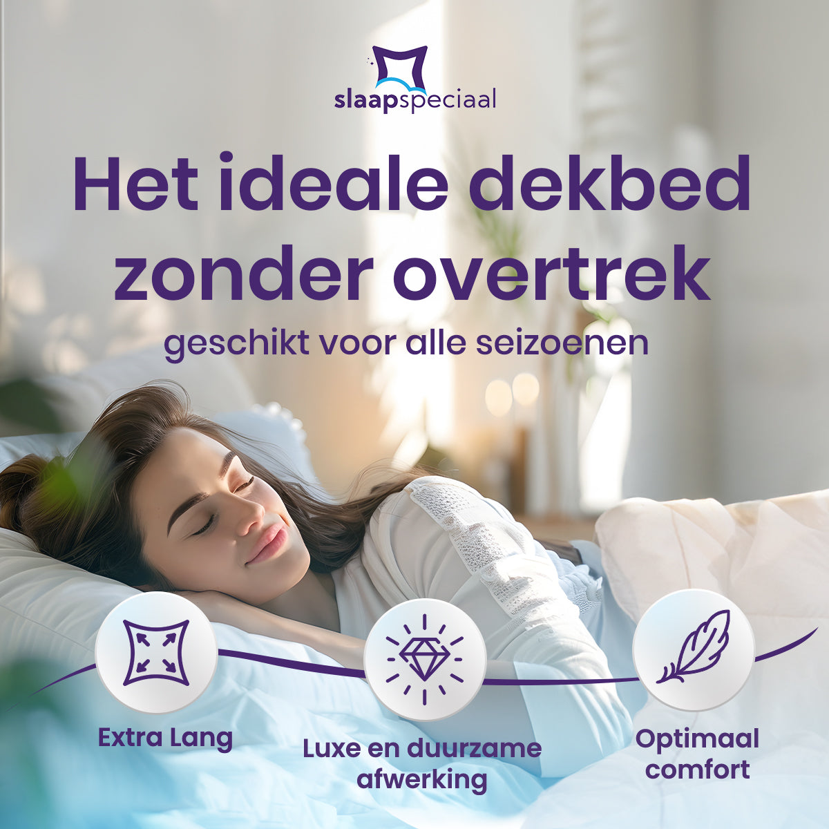 eazydekbed® – Beige – Hoesloos & Wasbaar – Voor het hele jaar