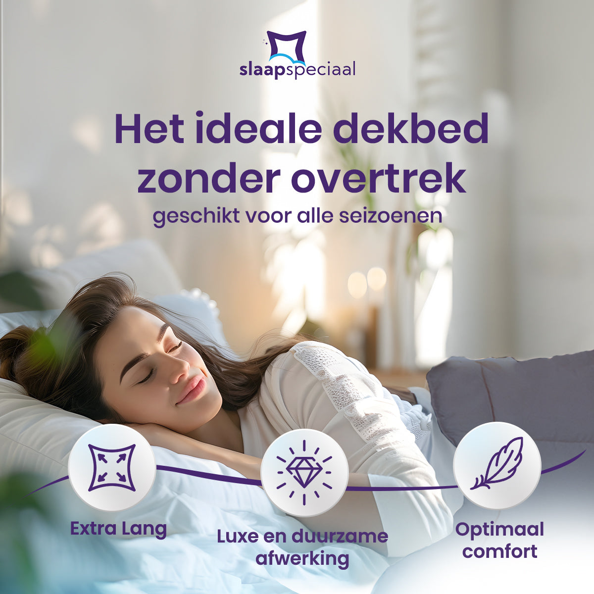 eazydekbed® – Grijs - Hoesloos & Wasbaar – Voor het hele jaar