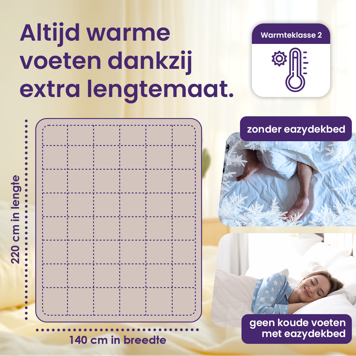 eazydekbed® – Beige – Bezuglos & Waschbar – Für das ganze Jahr