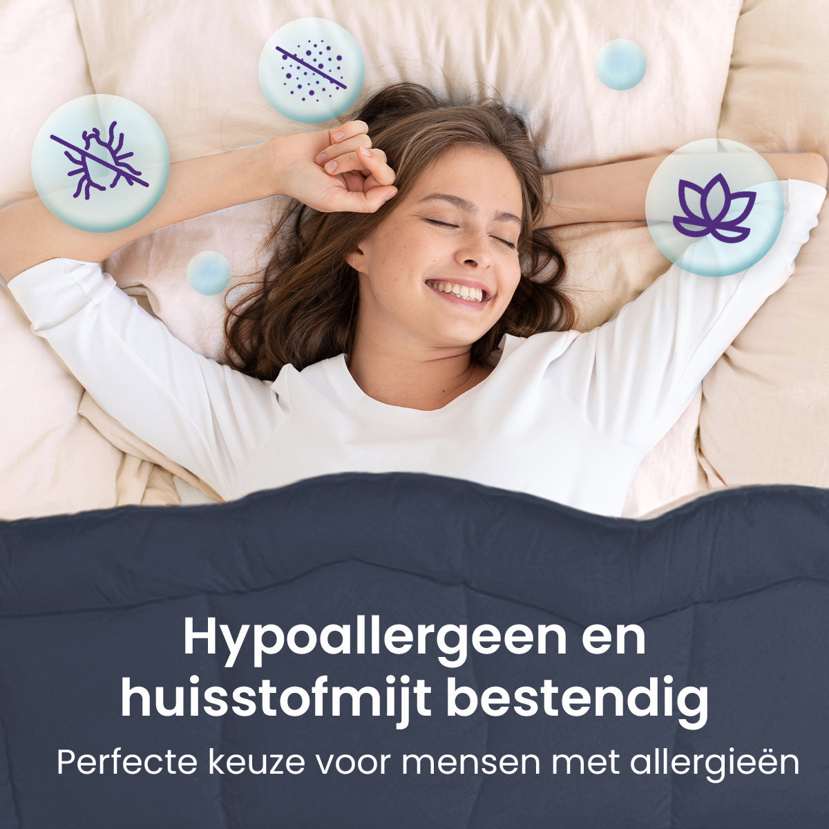 eazydekbed® – Grijs - Hoesloos & Wasbaar – Voor het hele jaar