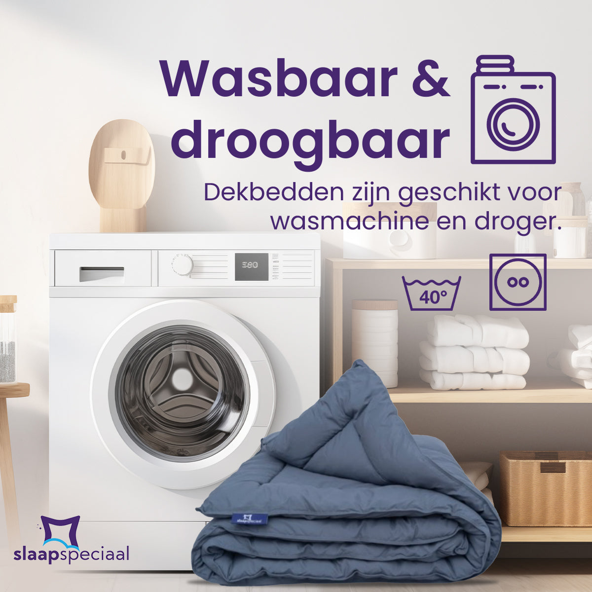 eazydekbed® – Grijs - Hoesloos & Wasbaar – Voor het hele jaar