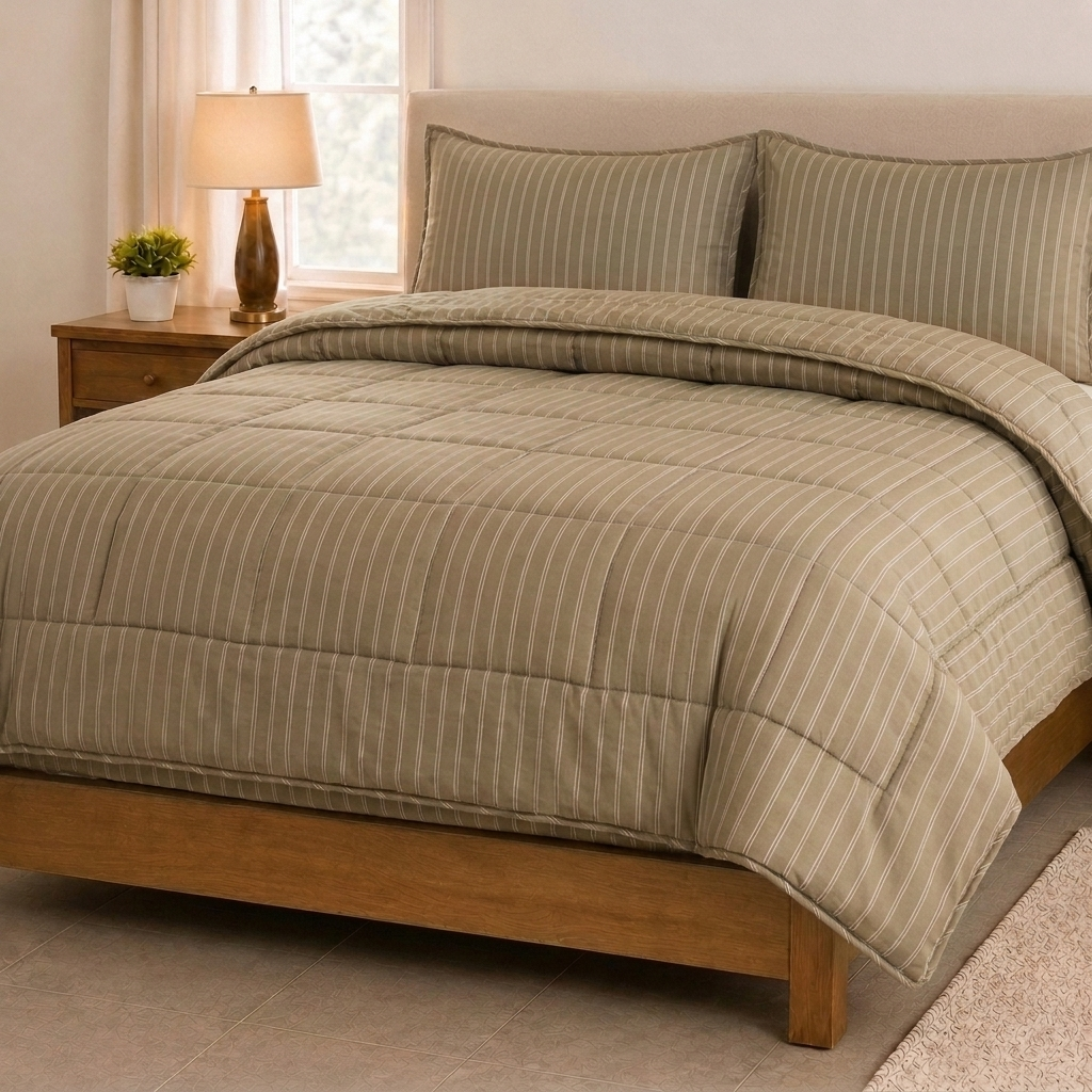 eazydekbed® - Zomerdekbed - Taupe Stripe