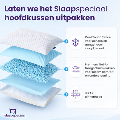 Hoofdkussen - 50x70 cm - Speciaal Traagschuim - Aanpasbaar