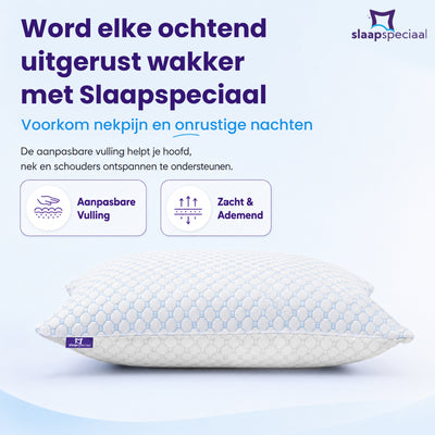 Hoofdkussen - 50x70 cm - Speciaal Traagschuim - Aanpasbaar