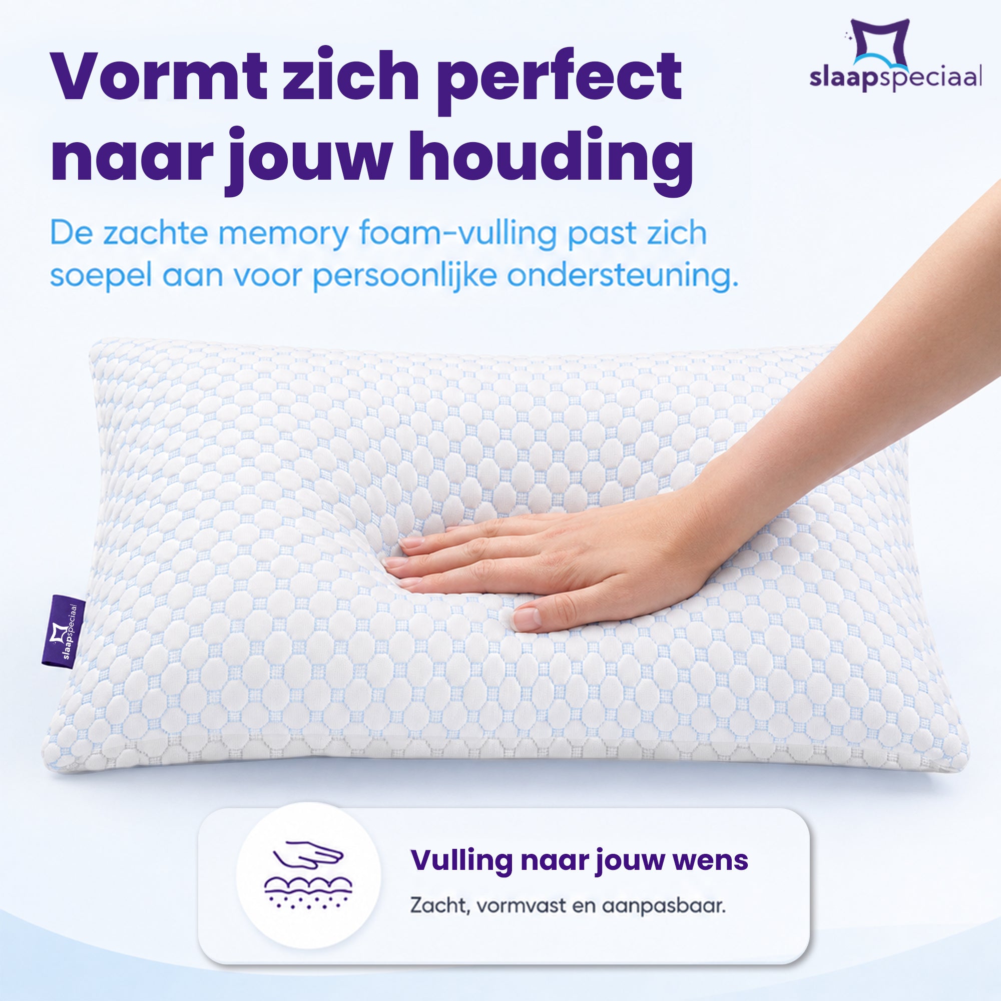 Hoofdkussen - 50x70 cm - Speciaal Traagschuim - Aanpasbaar