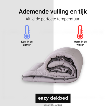 Slaapspeciaal Eazydekbed ® Series - Dekbed - Dekbed zonder overtrek - Hoesloos dekbed - Grijs/Antraciet