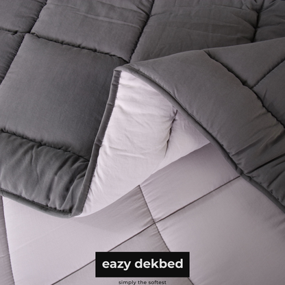 Slaapspeciaal Eazydekbed ® Series - Dekbed - Dekbed zonder overtrek - Hoesloos dekbed - Grijs/Antraciet