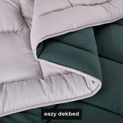 eazydekbed® – Grün/Grau – Ohne Bezug & Waschbar – Für das ganze Jahr 