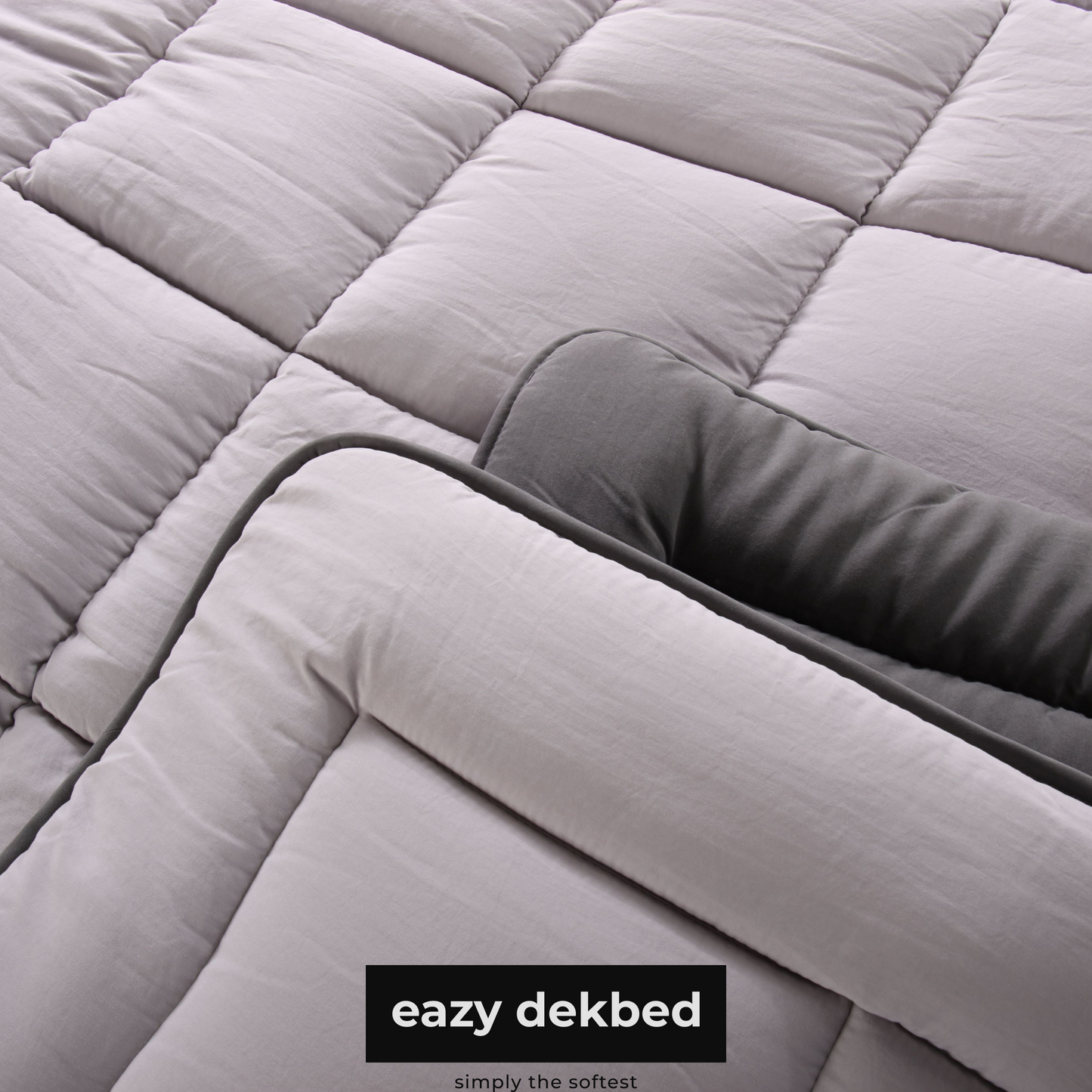 Slaapspeciaal Eazydekbed ® Series - Dekbed - Dekbed zonder overtrek - Hoesloos dekbed - Grijs/Antraciet