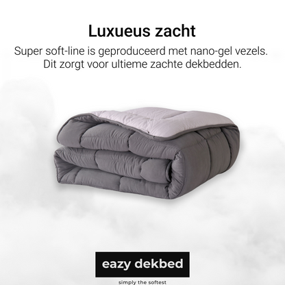 Slaapspeciaal Eazydekbed ® Series - Dekbed - Dekbed zonder overtrek - Hoesloos dekbed - Grijs/Antraciet