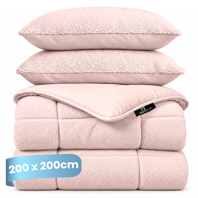 eazydekbed® - Teddy - All Year - Roze