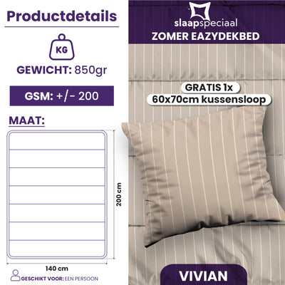 eazydekbed® - Zomerdekbed - Vivian + GRATIS kussenslopen