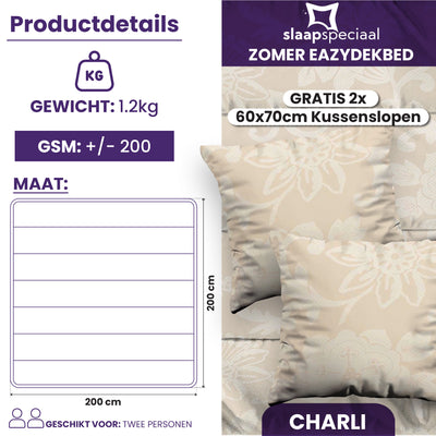 eazydekbed® - Zomerdekbed - Charli + GRATIS kussenslopen