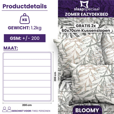 eazydekbed® - Zomerdekbed - Bloomy + GRATIS kussenslopen