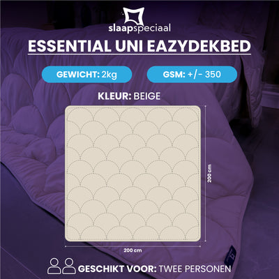 eazydekbed® – Beige – Bezuglos & Waschbar – Für das ganze Jahr