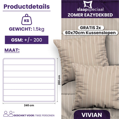 eazydekbed® - Zomerdekbed - Vivian + GRATIS kussenslopen