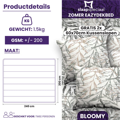 eazydekbed® - Zomerdekbed - Bloomy + GRATIS kussenslopen