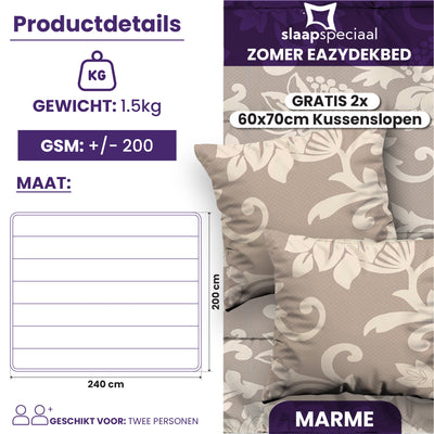 eazydekbed® - Zomerdekbed - Marme + GRATIS kussenslopen