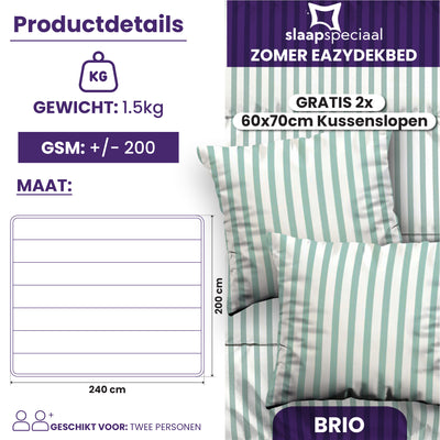 eazydekbed® - Zomerdekbed - Brio + GRATIS kussenslopen