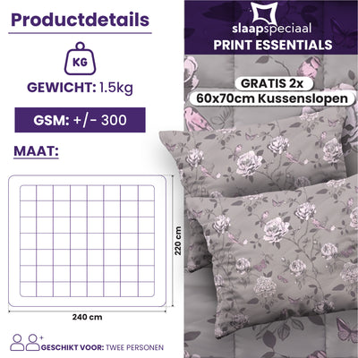 eazydekbed® - All-year - Grey Garden + Kussenslopen