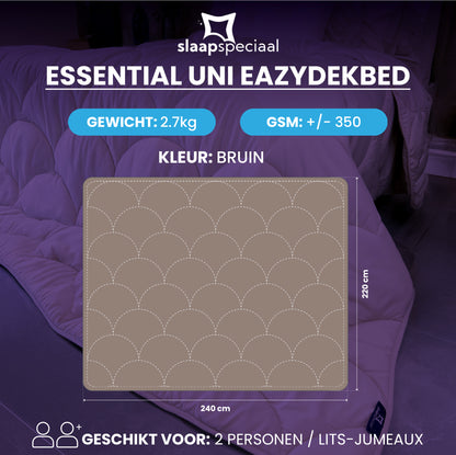 eazydekbed® – Bruin – Hoesloos & Wasbaar – Voor het hele jaar