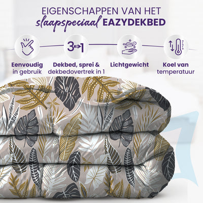 eazydekbed® – Sommer-Bettdecke aus Baumwolle – Lotte – Bezuglos & Waschbar + GRATIS Kissenbezüge