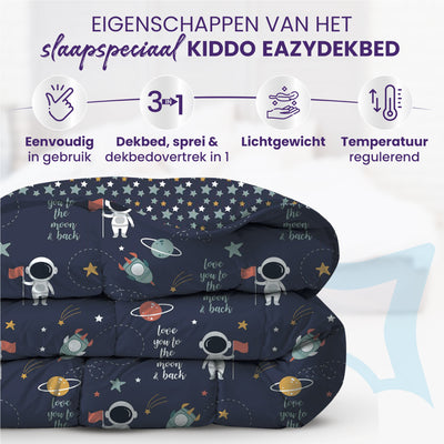eazydekbed® - Kinderdekbed 140x200 cm - Cosmo + GRATIS kussensloop
